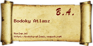 Bodoky Atlasz névjegykártya